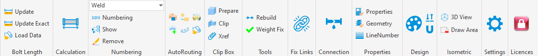 PiCri tab with multiple panels in the AutoCAD Ribbon menu