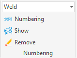 Accessing the Numbering tool settings through the dropdown menu