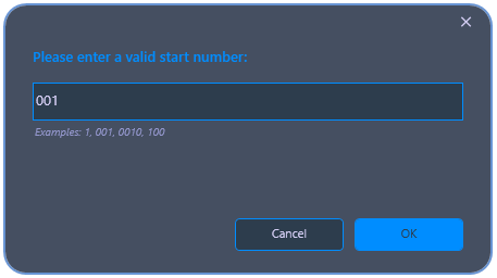 Screenshot of the numbering direction arrow on a pipeline