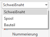 Dropdown-Menü zur Modusauswahl auf der Multifunktionsleiste