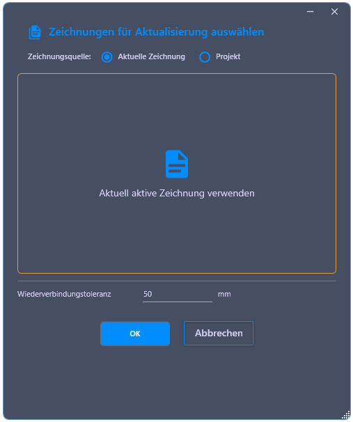 Der Dialog 'Nicht verbundene Bauteile prüfen