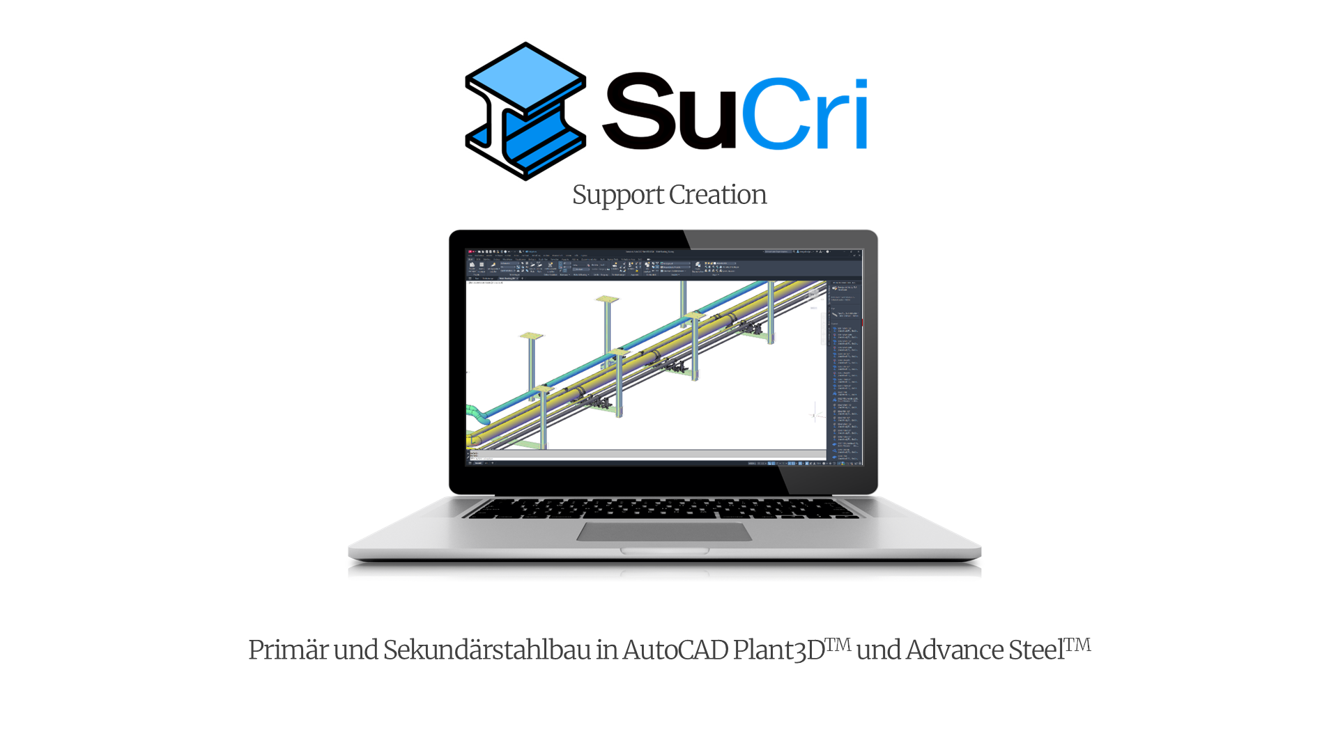 SuCri software logo with slogan for efficient steel construction in CAD