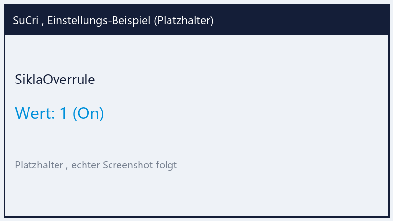 SiklaOverrule: Wert 1 (Platzhalter)