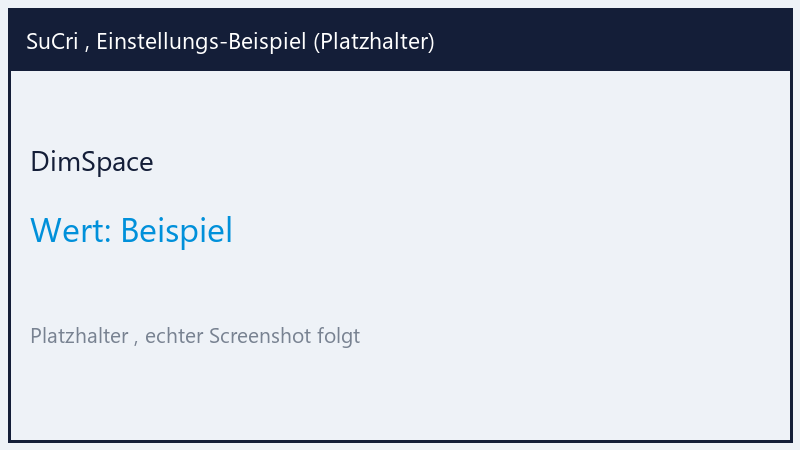 DimSpace: Wert Beispiel (Platzhalter)