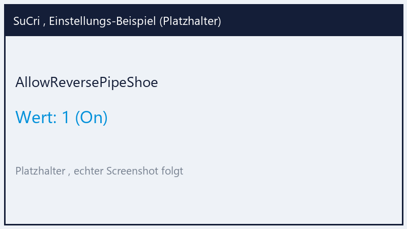 AllowReversePipeShoe: Value 1 (Platzhalter)