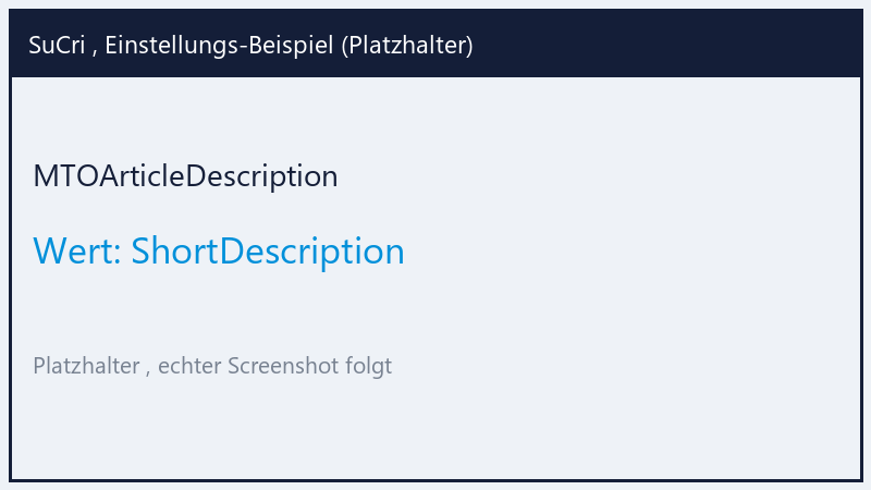 MTOArticleDescription: Value ShortDescription (Platzhalter)