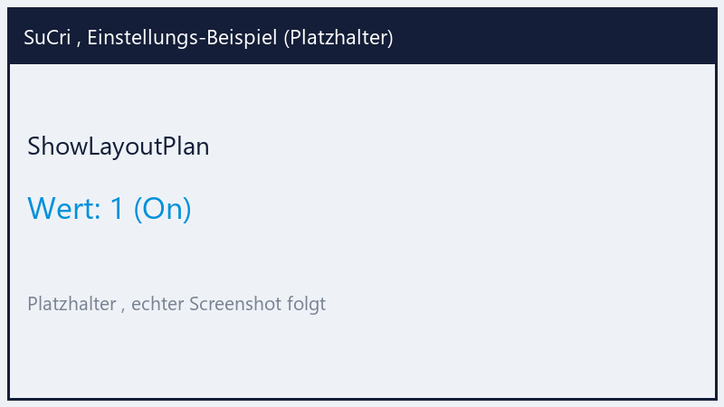 ShowLayoutPlan: Wert 1 (Platzhalter)