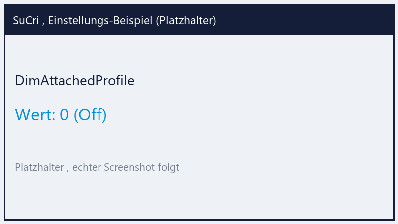DimAttachedProfile: Value 0 (Platzhalter)
