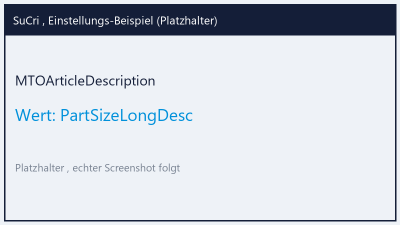 MTOArticleDescription: Value PartSizeLongDesc (Platzhalter)