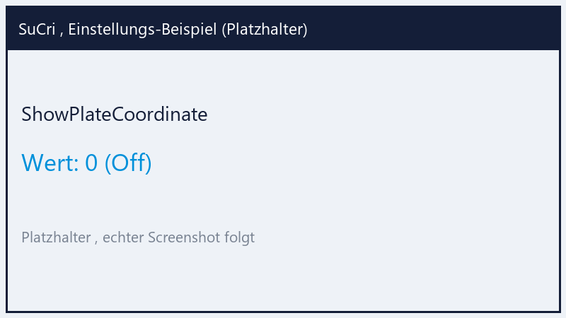 ShowPlateCoordinate: Value 0 (Platzhalter)