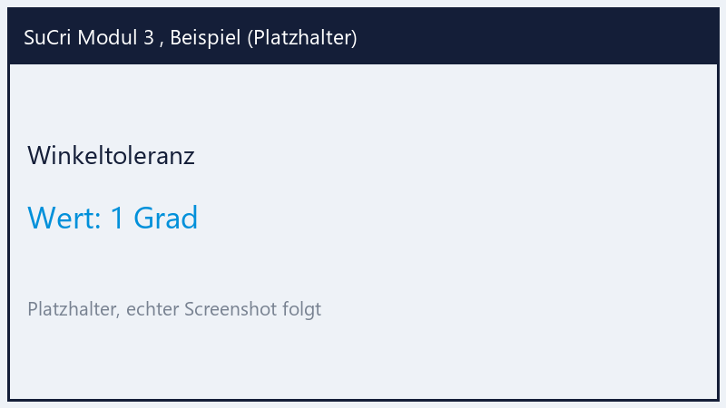 Winkeltoleranz, Wert 1 Grad (Platzhalter)
