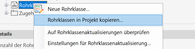 Rohrklassenimport