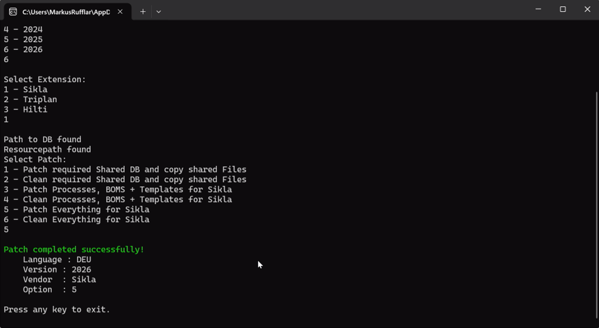 Datenbank Patcher