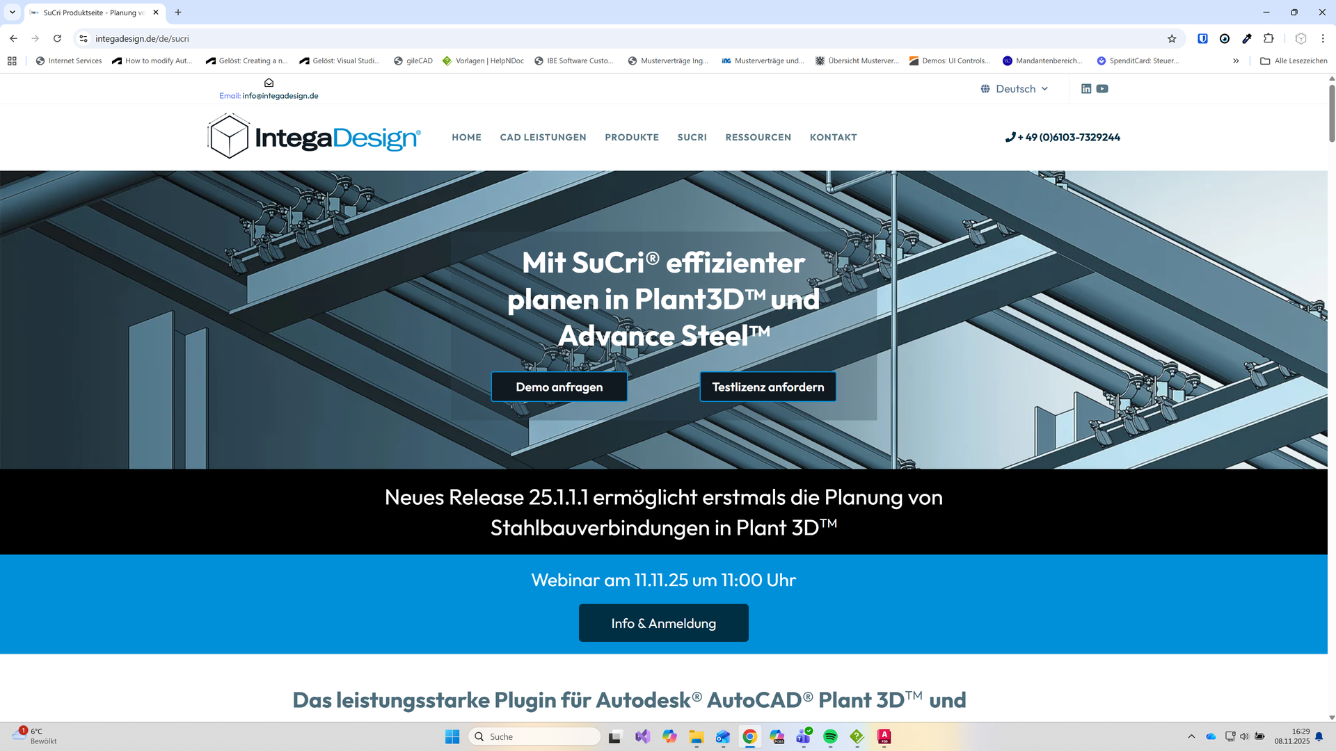 Testlizenz anfragen Button auf der Desktop-Website