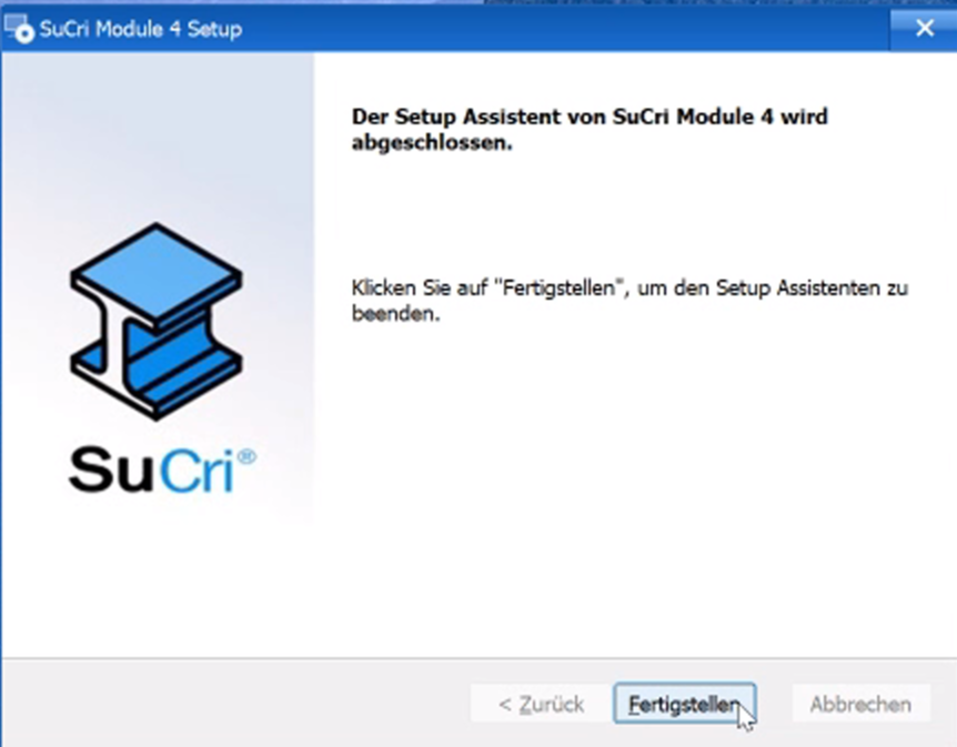 Abschluss der Installation